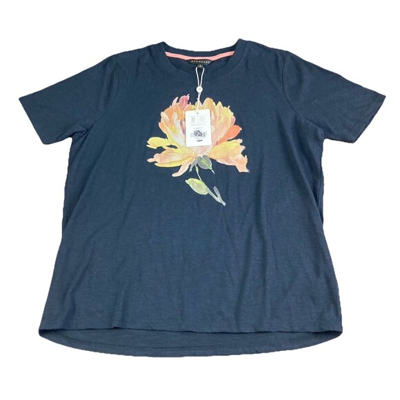 DOWNEAST Sz Small Blossom Tee Shirt Floral Graphic Pullover Modal Cotton NWT - Picture 5 of 8